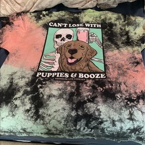 Assholes Live Forever 2xl Puppies and Booze TShirt
